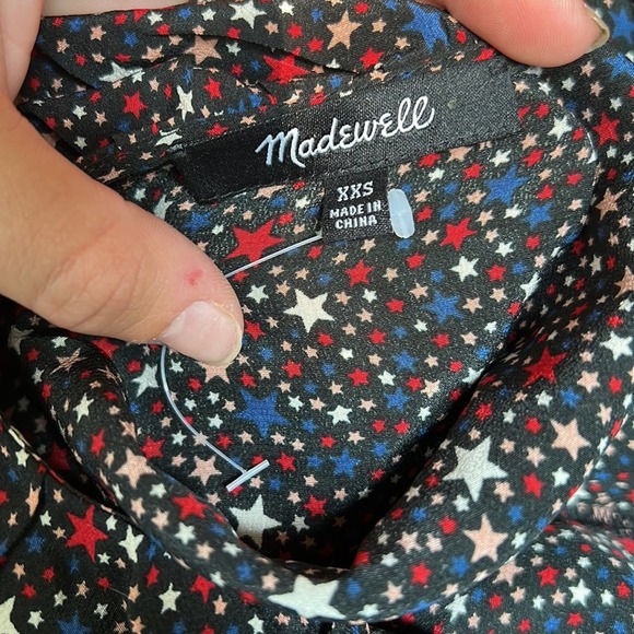 Madewell Silk Ruffle-Hem Wrap Top in Starry Night - Picture 3 of 3